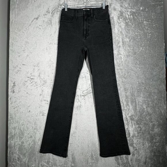 Madewell Jeans Women 4 27" Washed Black Skinny Flare Neutral Minimal Grunge Punk - Picture 2 of 10
